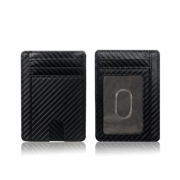 RFID Wallet Black Pink Black Textured - Picture 4 of 7